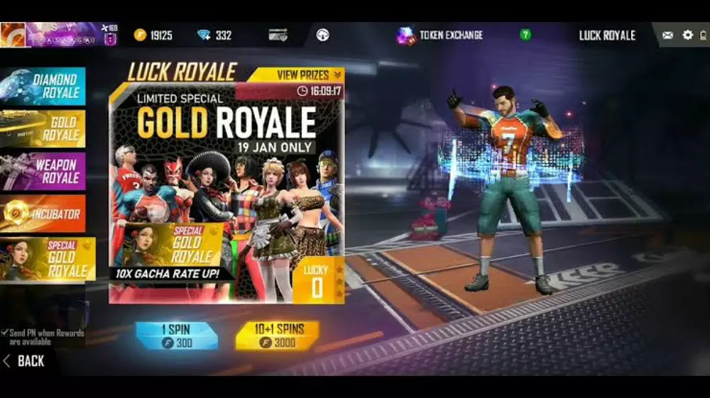 gold royale free fire