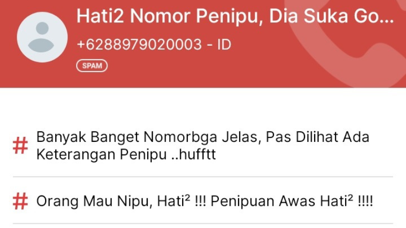 Cara cek nomor telepon di Getcontact