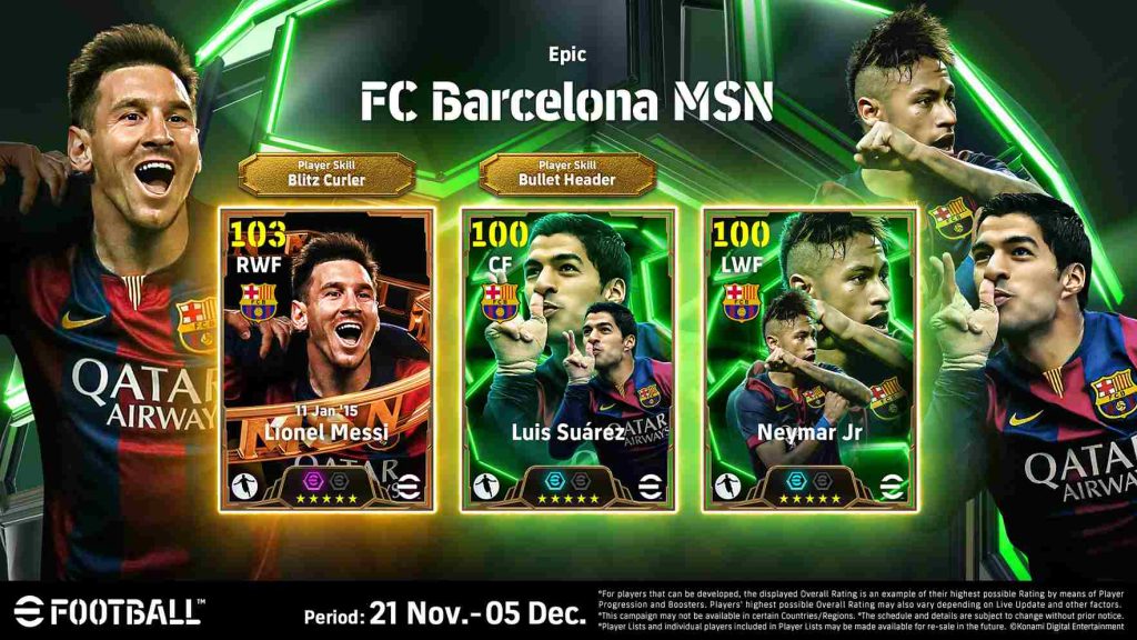 efootball messi suarez neymar